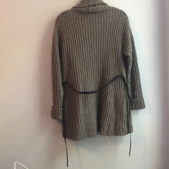 Ellen Tracy Open-Front Sweater With Tie-Belt - Picture 3 of 4